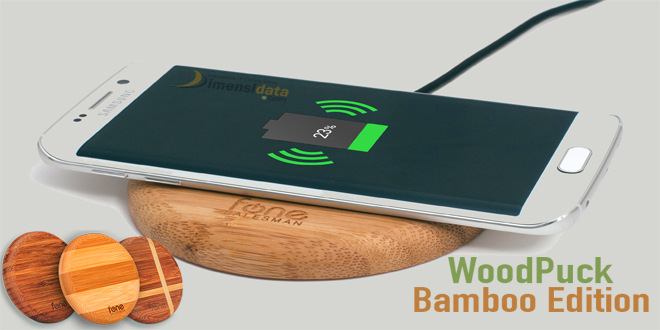 Woodpuck Bamboo Qi Wireless Charger