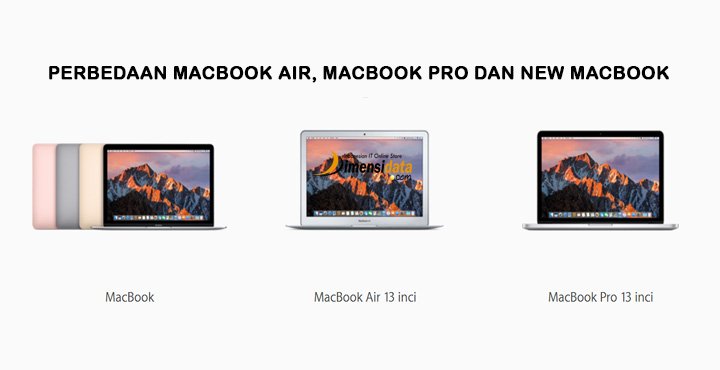 Perbedaan Spesifikasi MacBook, MacBook Air dan MacBook Pro