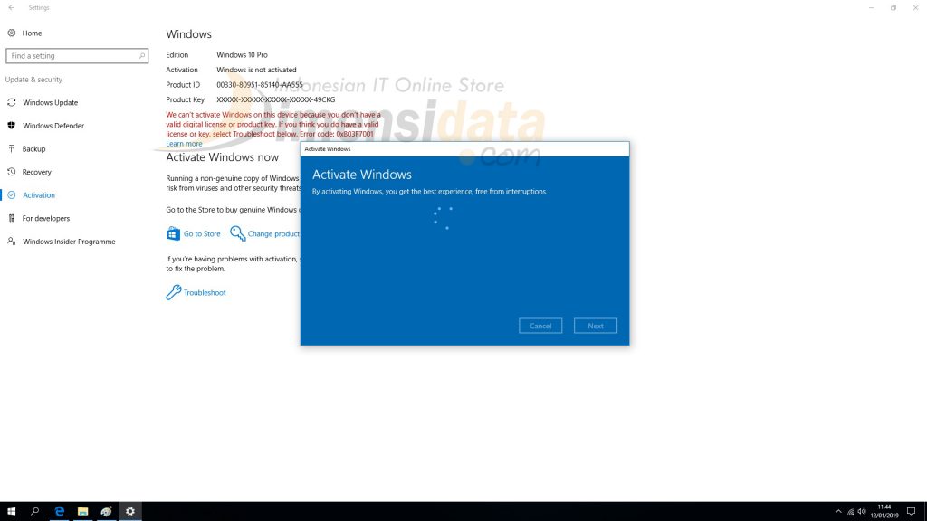 Cara Aktivasi Windows 10 Pro dan Windows 10 Home Original Permanen