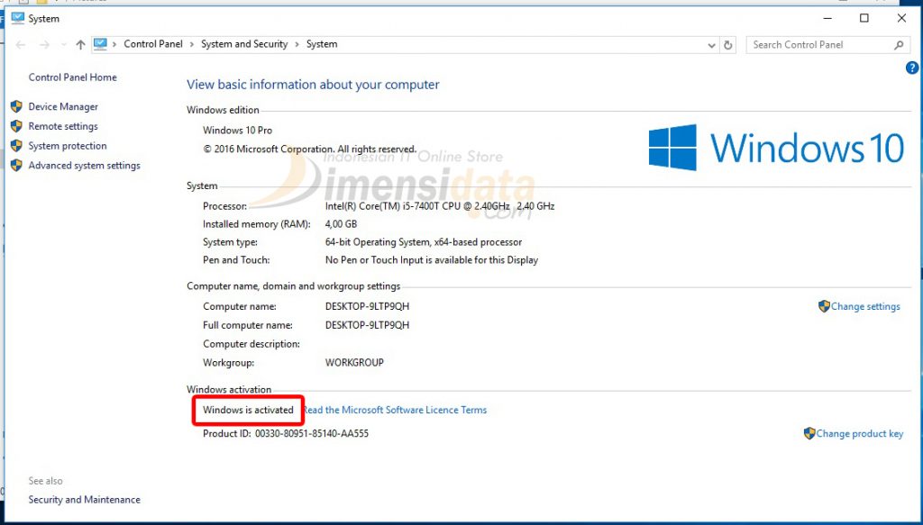 Cara Aktivasi Windows 10 Pro Dan Windows 10 Home Original Permanen 0750