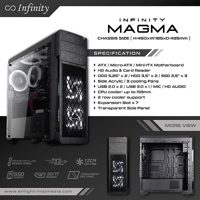 Casing PC Gaming Terbaik Infinity Magma ATX