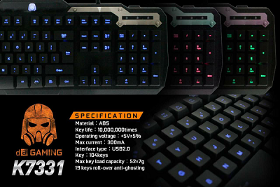 Harga Digital Alliance LED K7331 Gaming Keyboard Murah
