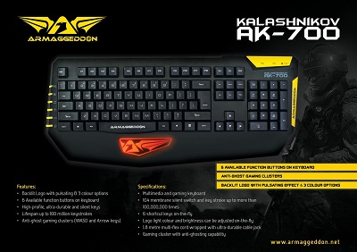 Harga Keyboard Gaming LED Terbaik Armaggeddon AK-700 Murah