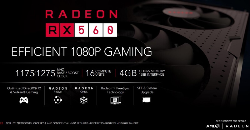 Harga dan Spesifikasi VGA AMD Radeon RX 560