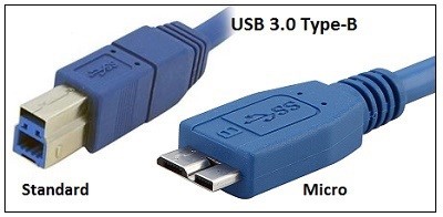 Konektor USB Type-B Standard dan Micro