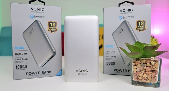 Power Bank Quick Charge 3.0 Terbaik ACMIC A10PRO 10000mAh
