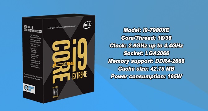 Processor PC Gaming Terbaik Intel Core i9-7980XE